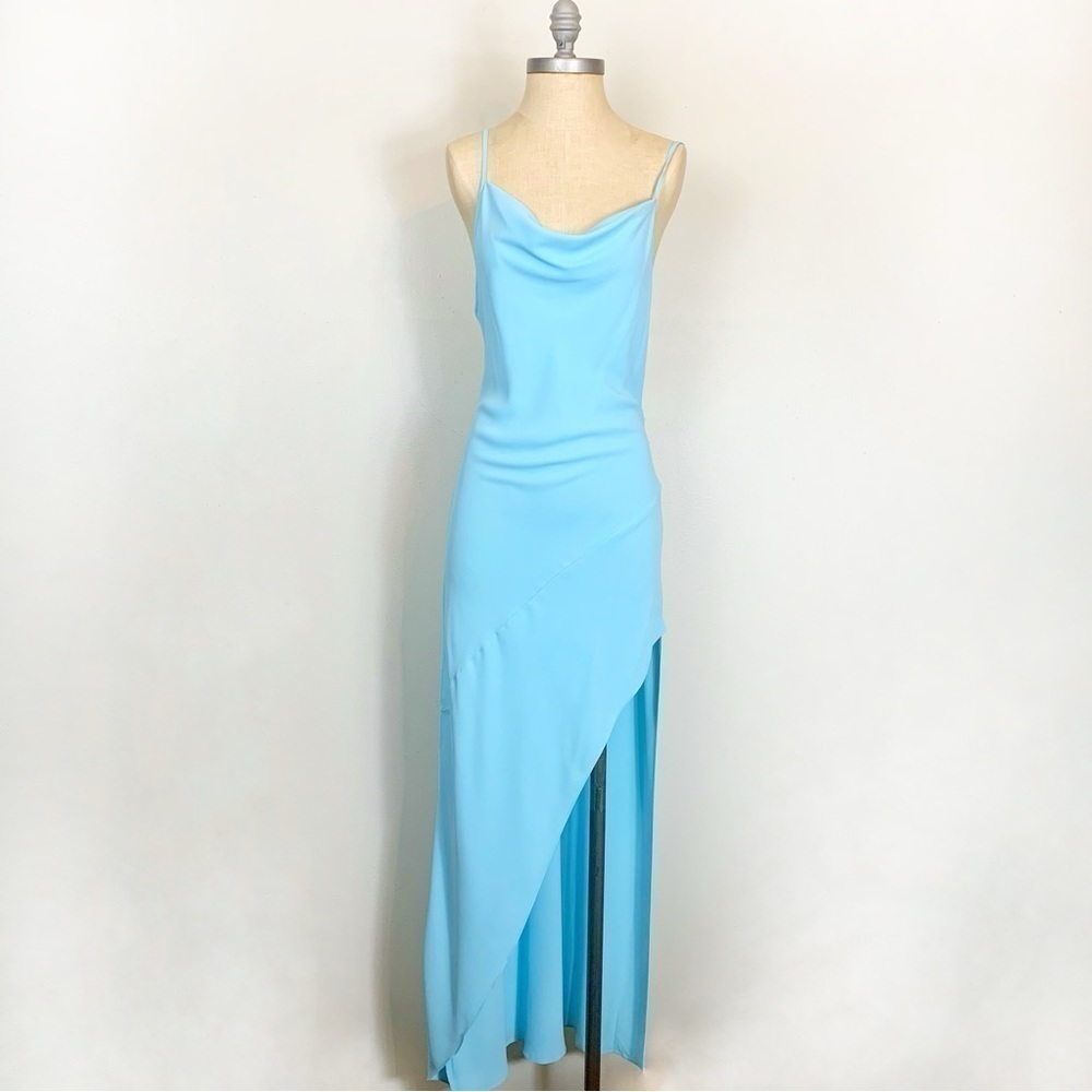 Amanda Uprichard Cowl Neck Gown in Sky Blue size Medium